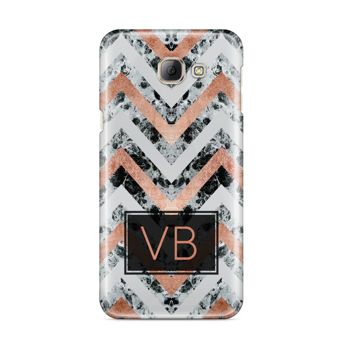 Personalised Chevron Marble Initials Samsung Galaxy A8 2016 Case