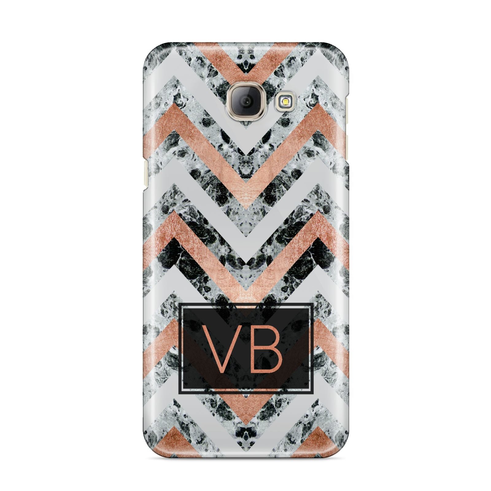 Personalised Chevron Marble Initials Samsung Galaxy A8 2016 Case