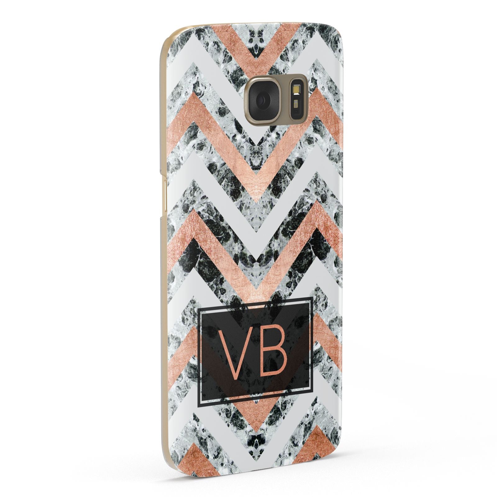 Personalised Chevron Marble Initials Samsung Galaxy Case Fourty Five Degrees