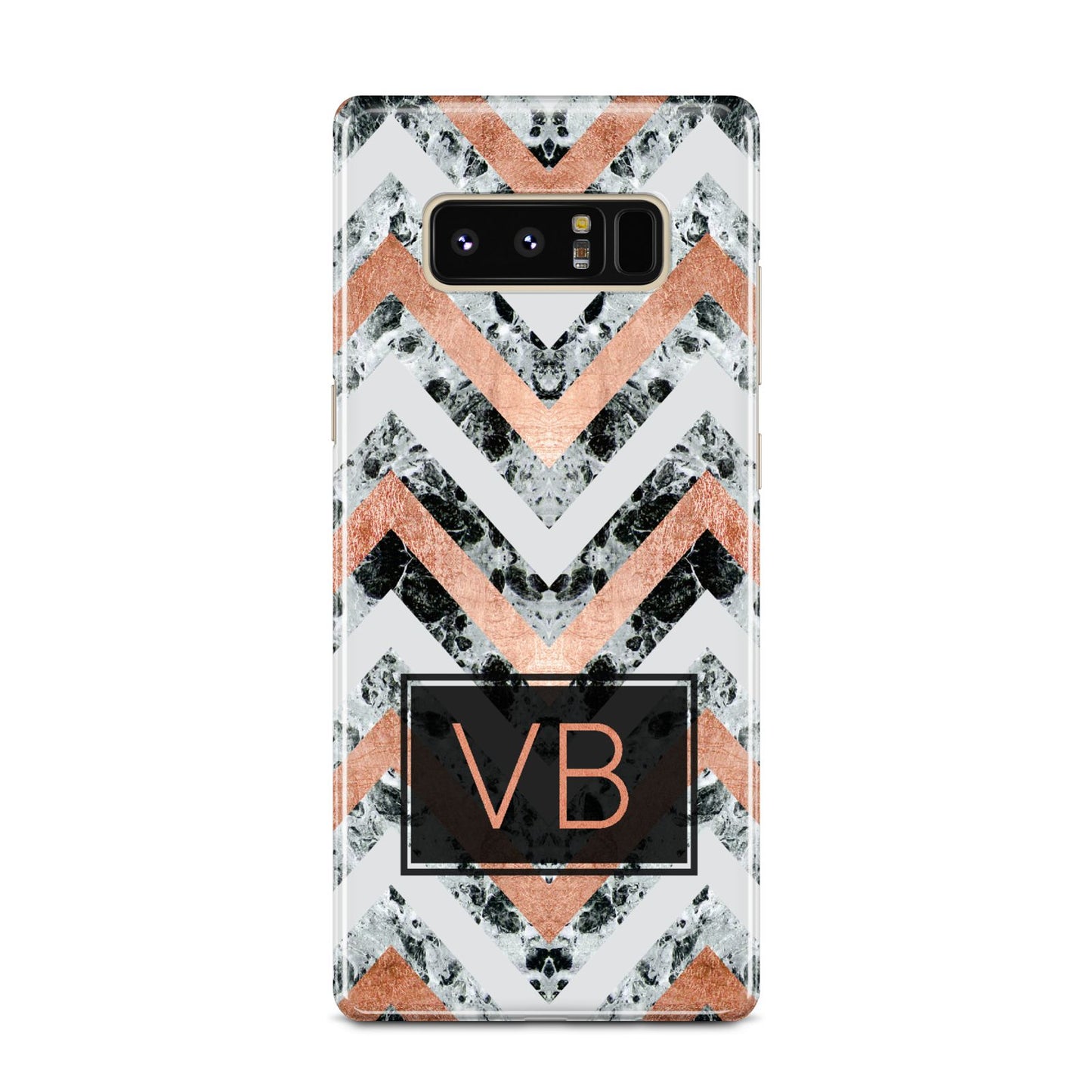 Personalised Chevron Marble Initials Samsung Galaxy Note 8 Case
