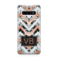 Personalised Chevron Marble Initials Samsung Galaxy S10 Plus Case