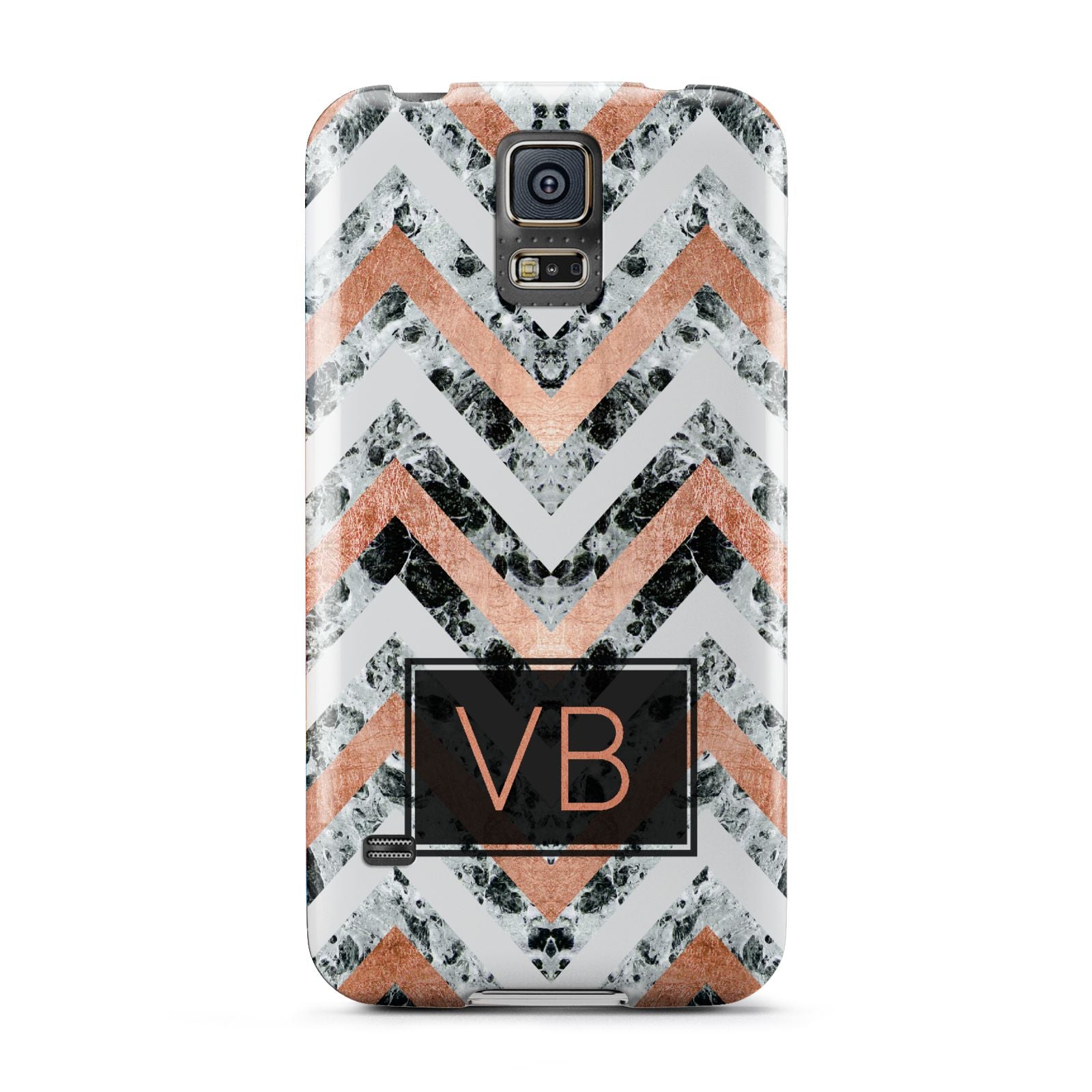 Personalised Chevron Marble Initials Samsung Galaxy S5 Case