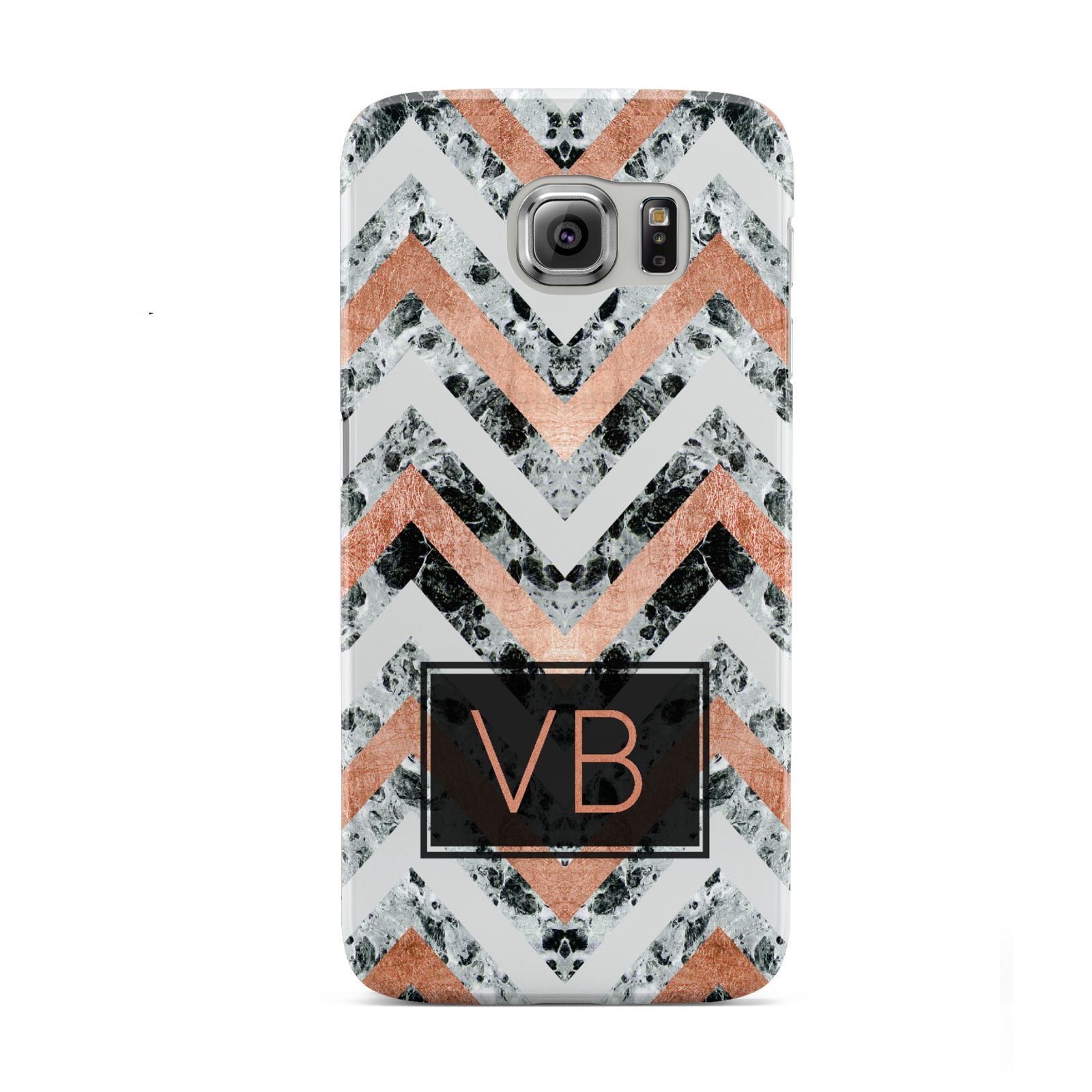Personalised Chevron Marble Initials Samsung Galaxy S6 Case
