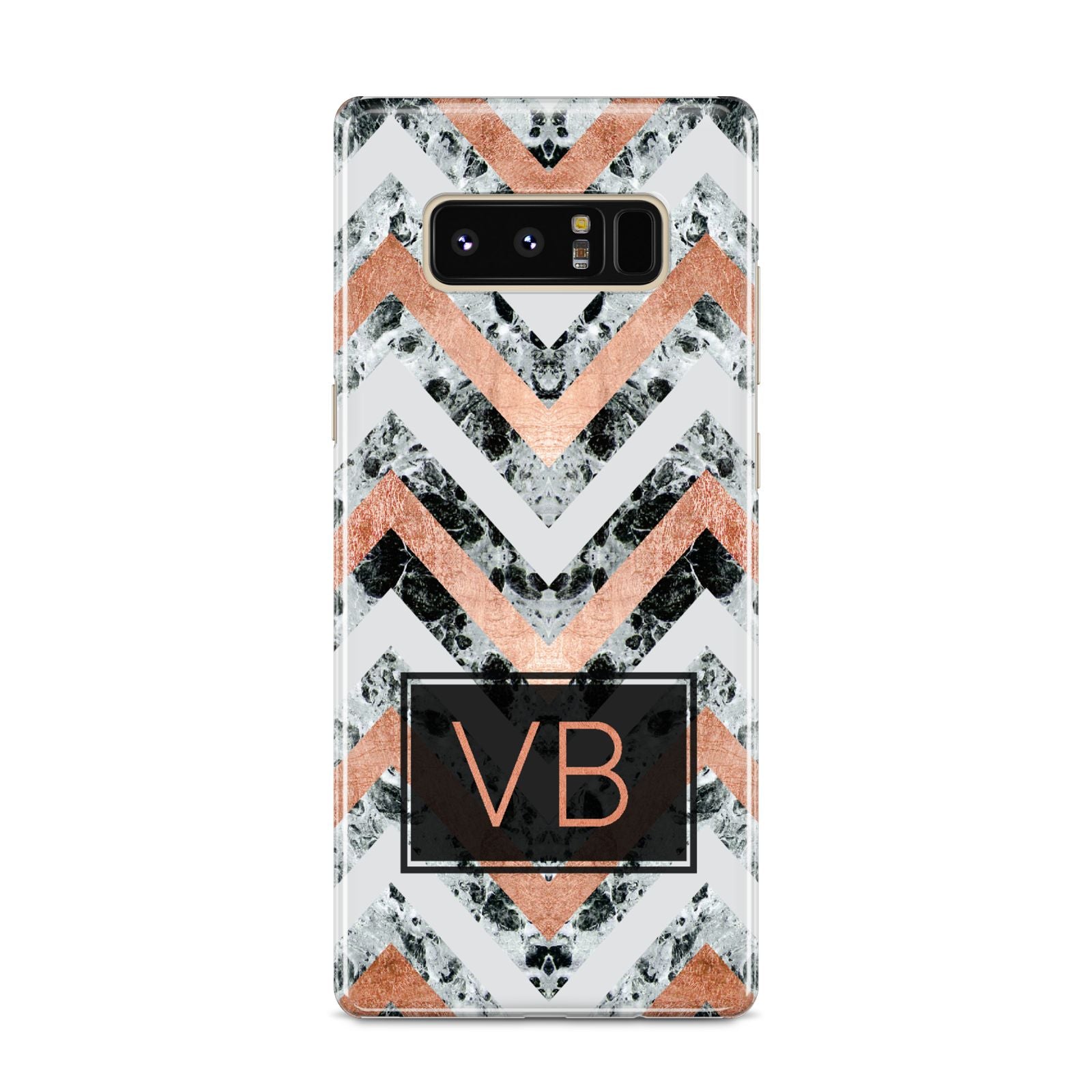 Personalised Chevron Marble Initials Samsung Galaxy S8 Case