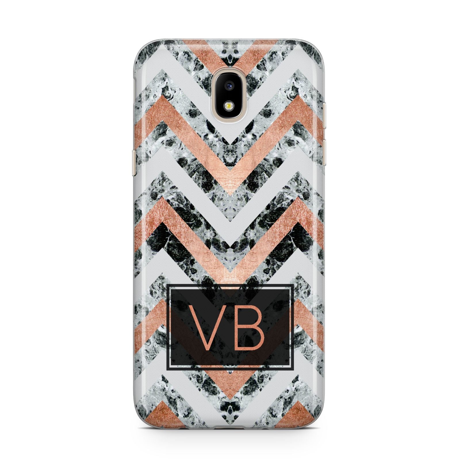 Personalised Chevron Marble Initials Samsung J5 2017 Case