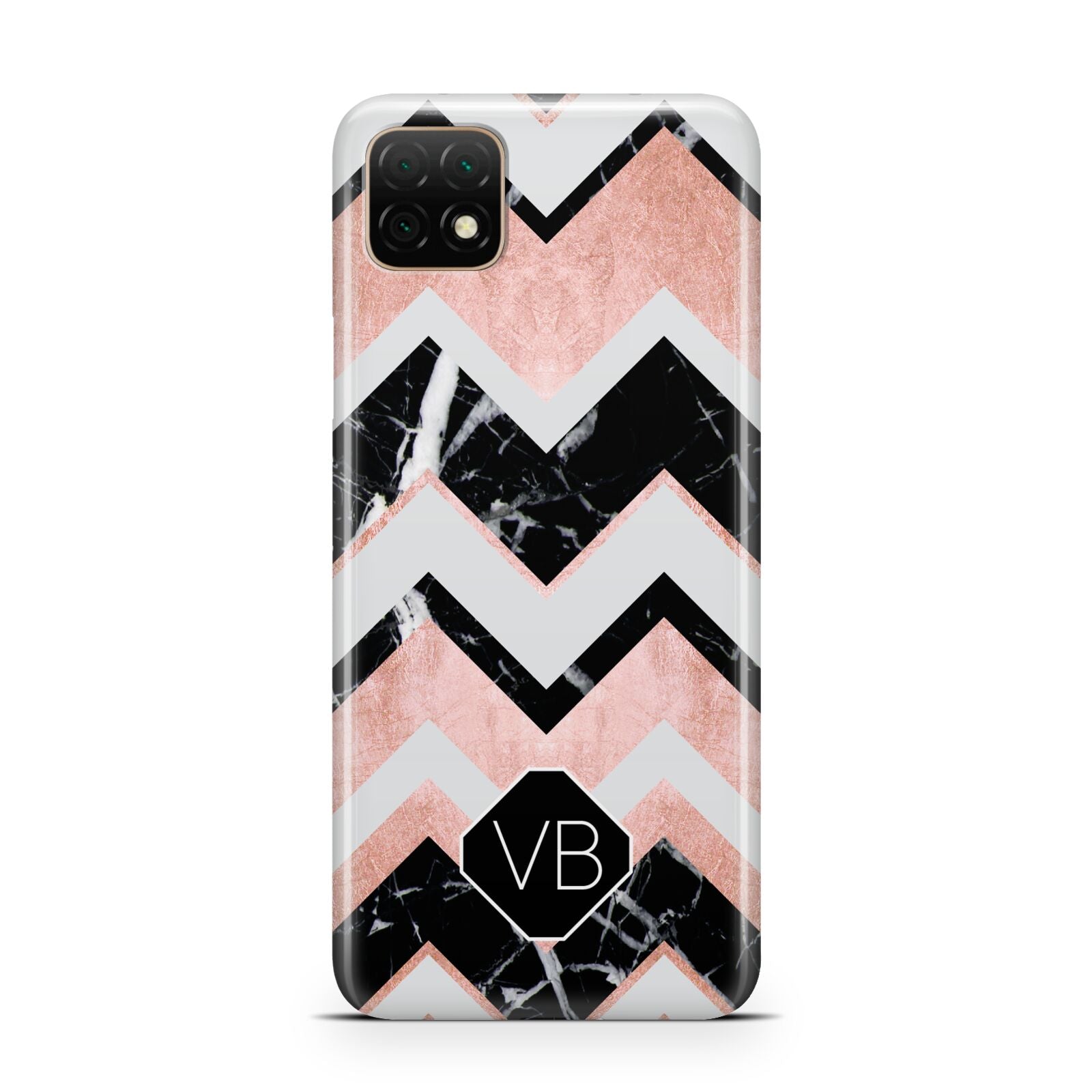 Personalised Chevron Marbled Initials Huawei Enjoy 20 Phone Case