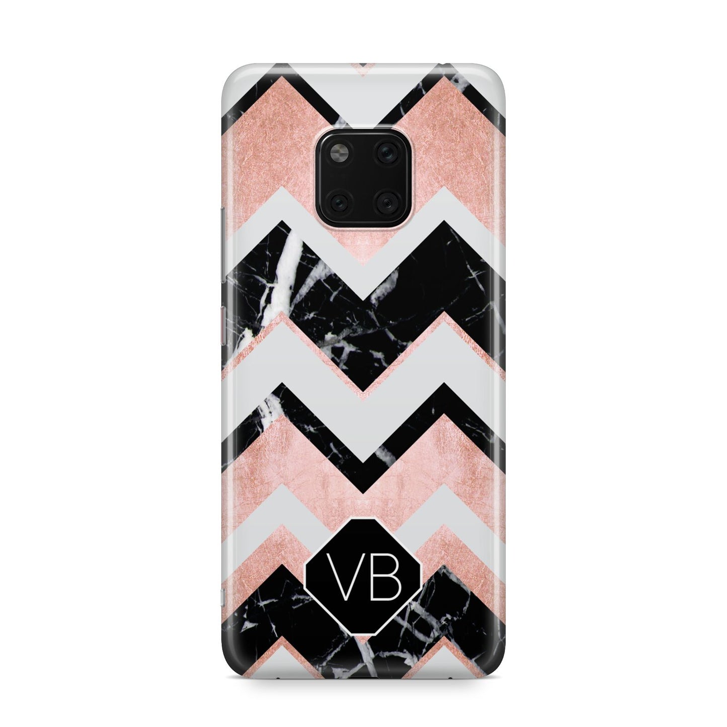 Personalised Chevron Marbled Initials Huawei Mate 20 Pro Phone Case