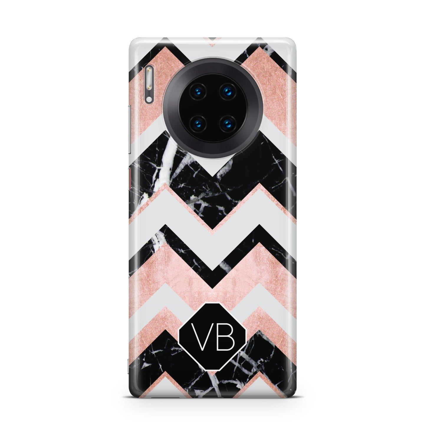 Personalised Chevron Marbled Initials Huawei Mate 30 Pro Phone Case