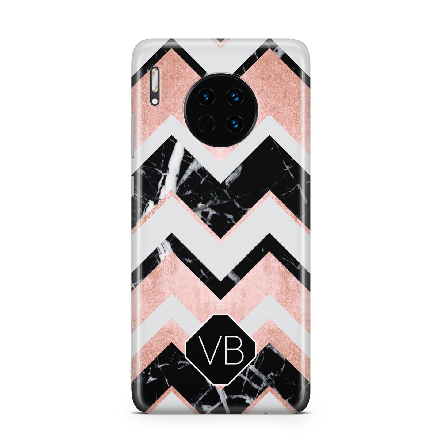Personalised Chevron Marbled Initials Huawei Mate 30