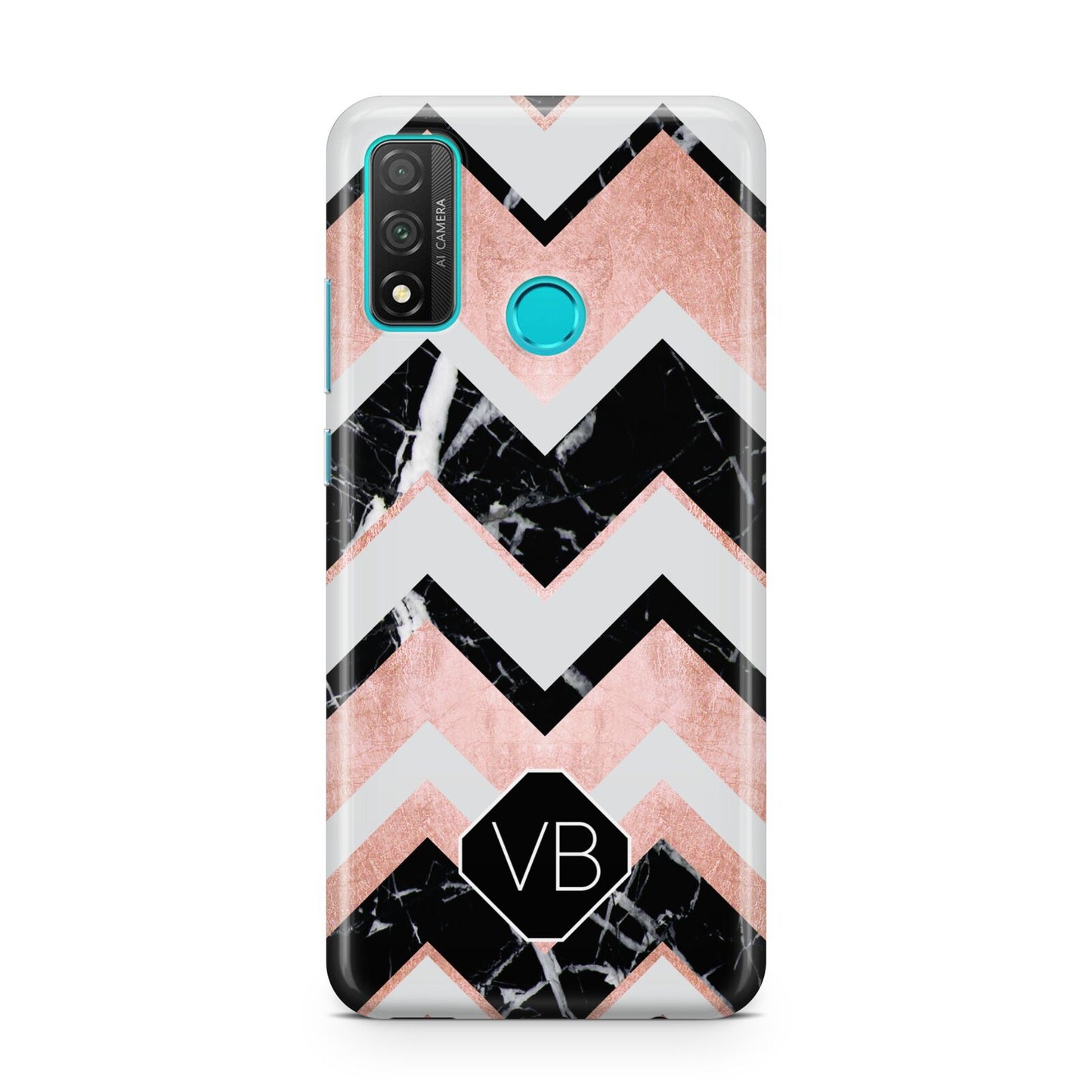 Personalised Chevron Marbled Initials Huawei P Smart 2020