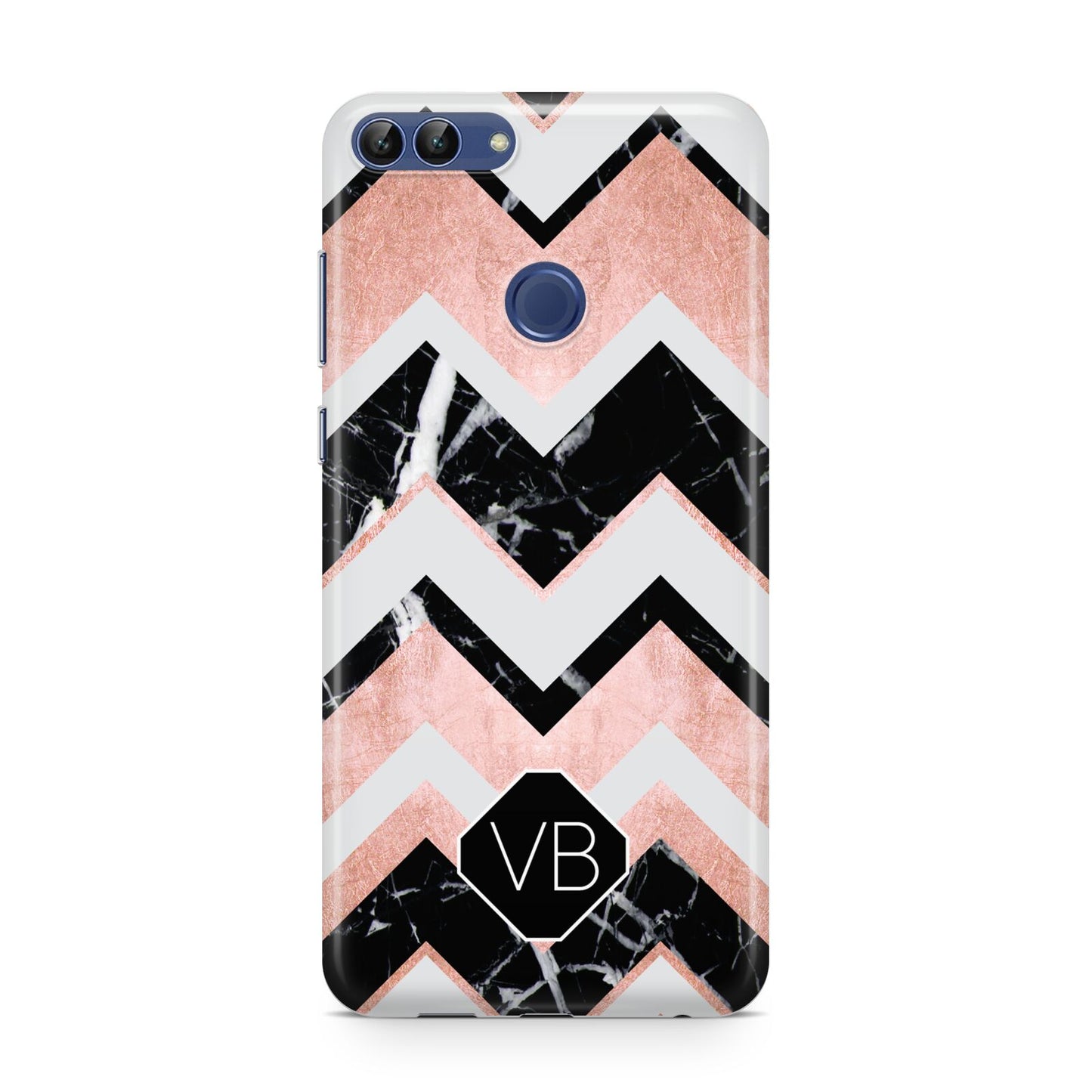 Personalised Chevron Marbled Initials Huawei P Smart Case