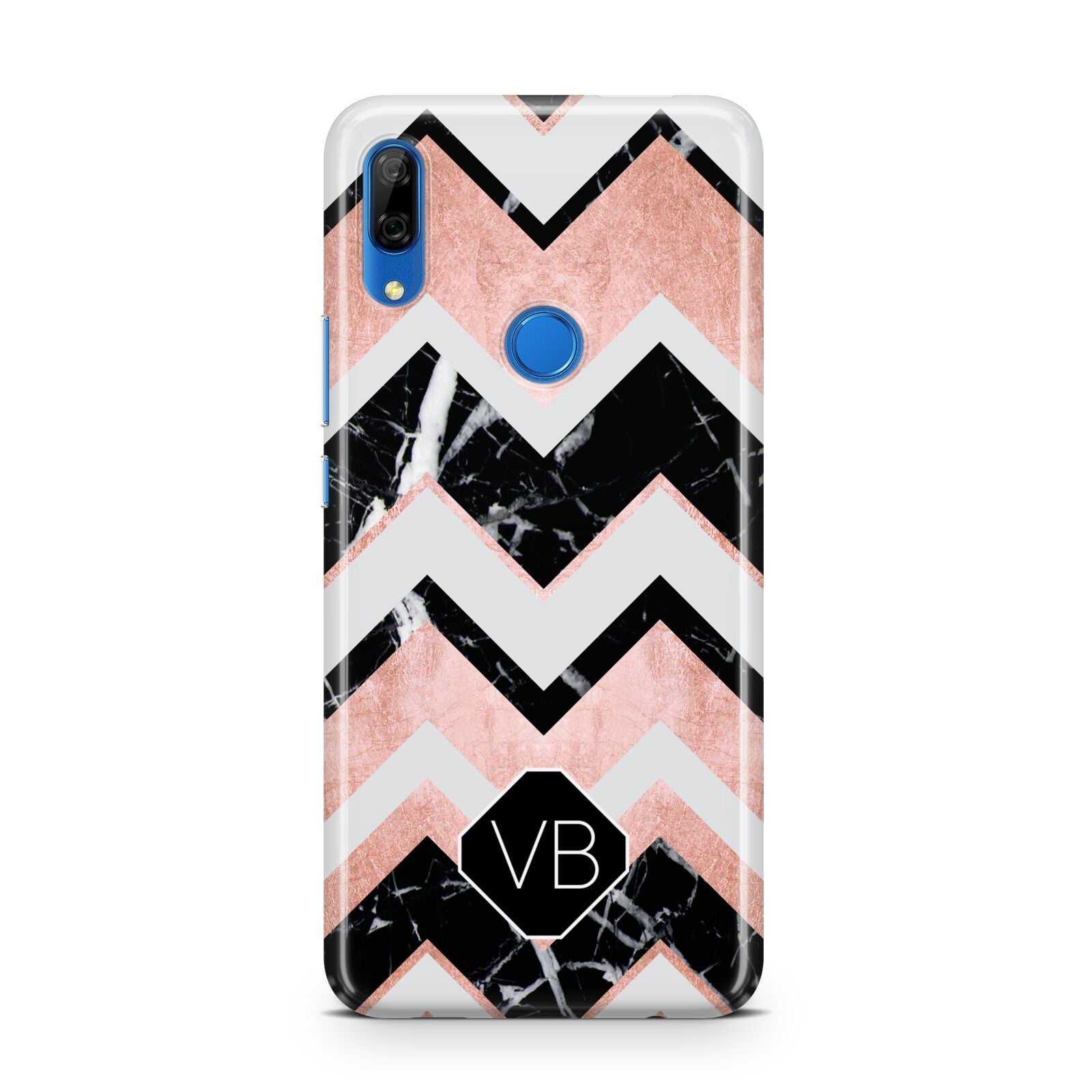 Personalised Chevron Marbled Initials Huawei P Smart Z