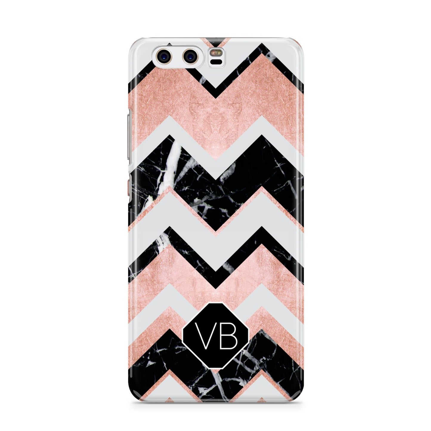 Personalised Chevron Marbled Initials Huawei P10 Phone Case