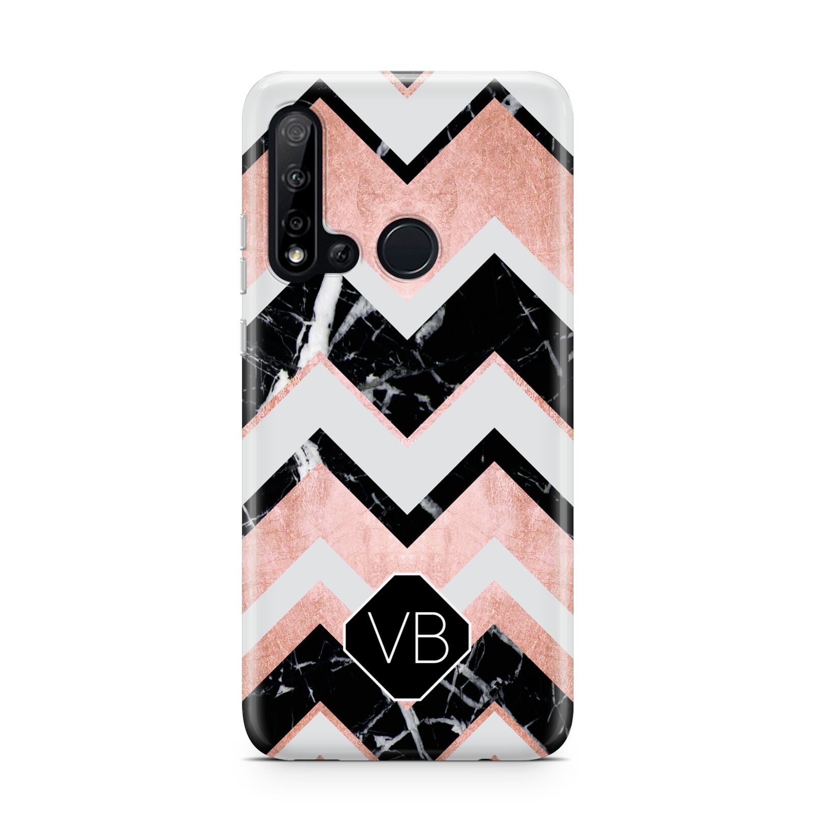 Personalised Chevron Marbled Initials Huawei P20 Lite 5G Phone Case