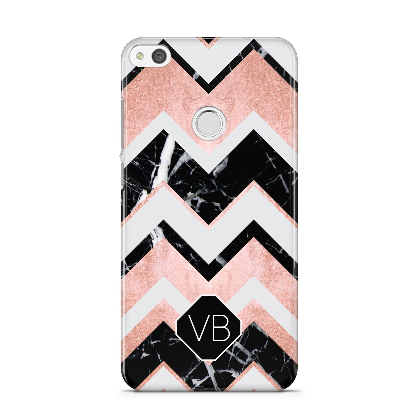 Personalised Chevron Marbled Initials Huawei P8 Lite Case