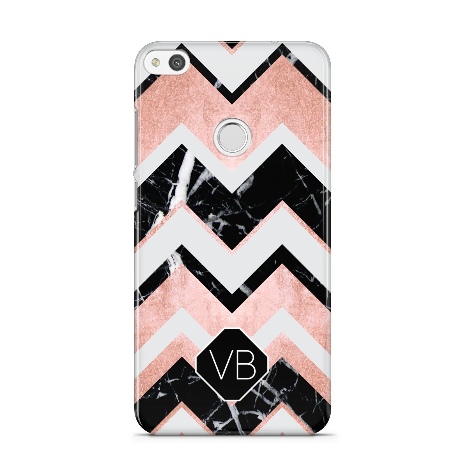 Personalised Chevron Marbled Initials Huawei P8 Lite Case