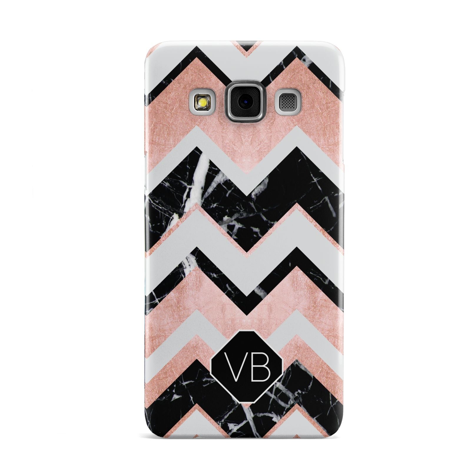 Personalised Chevron Marbled Initials Samsung Galaxy A3 Case