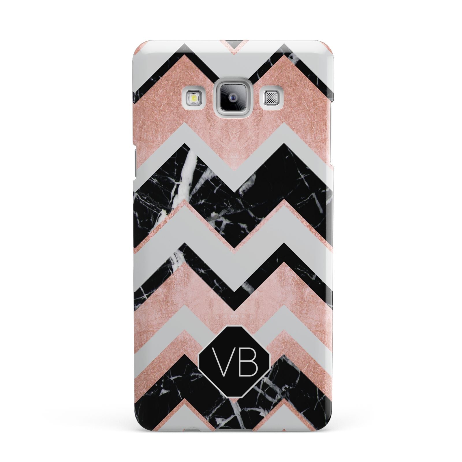 Personalised Chevron Marbled Initials Samsung Galaxy A7 2015 Case