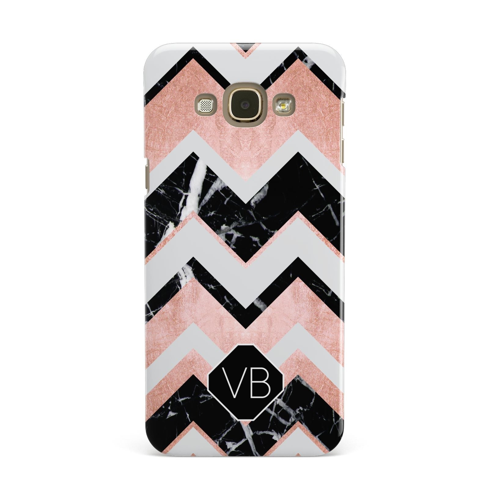 Personalised Chevron Marbled Initials Samsung Galaxy A8 Case