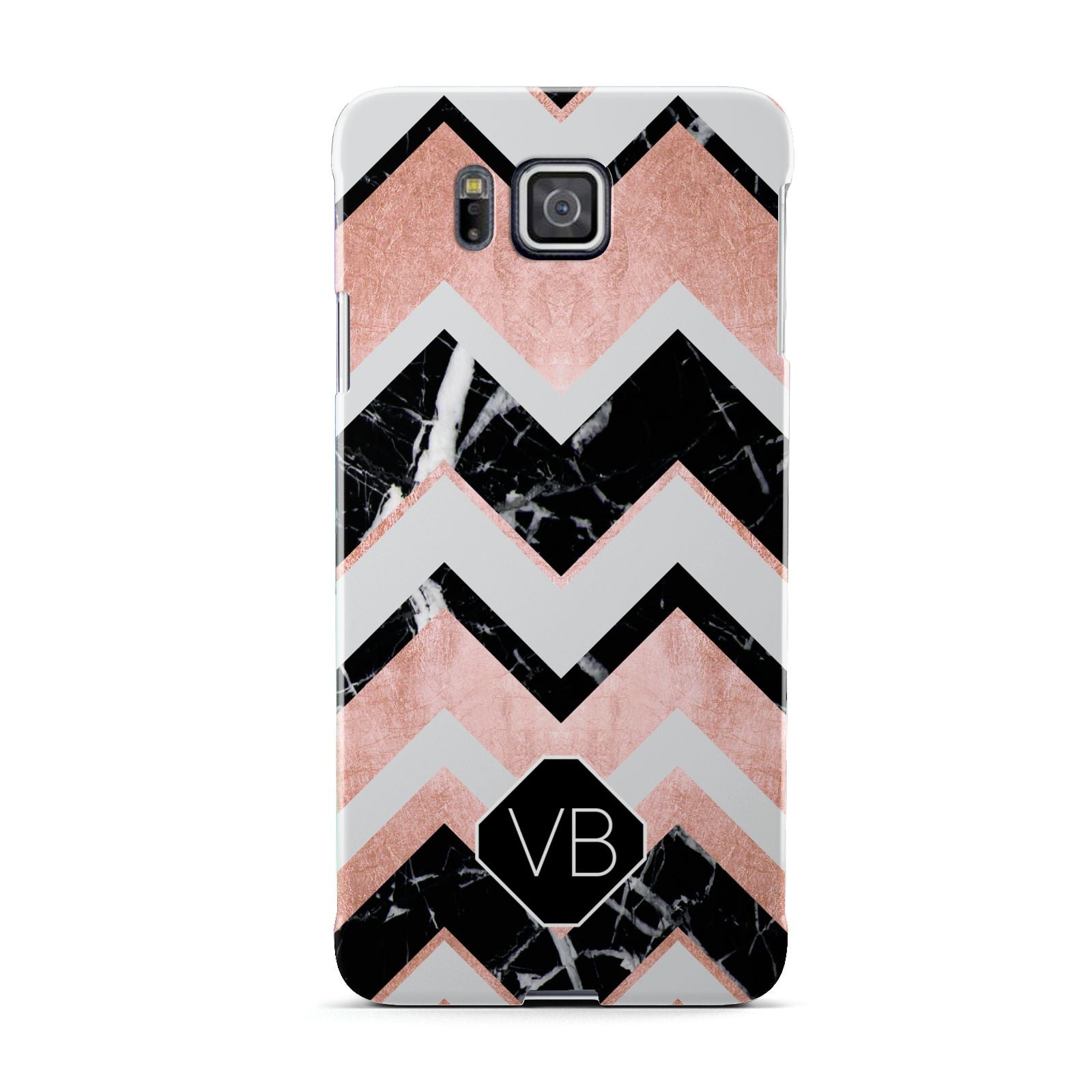 Personalised Chevron Marbled Initials Samsung Galaxy Alpha Case