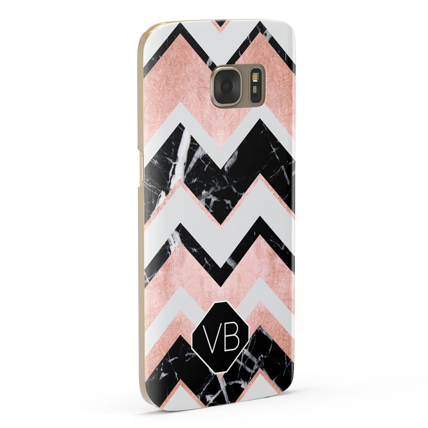 Personalised Chevron Marbled Initials Samsung Galaxy Case Fourty Five Degrees