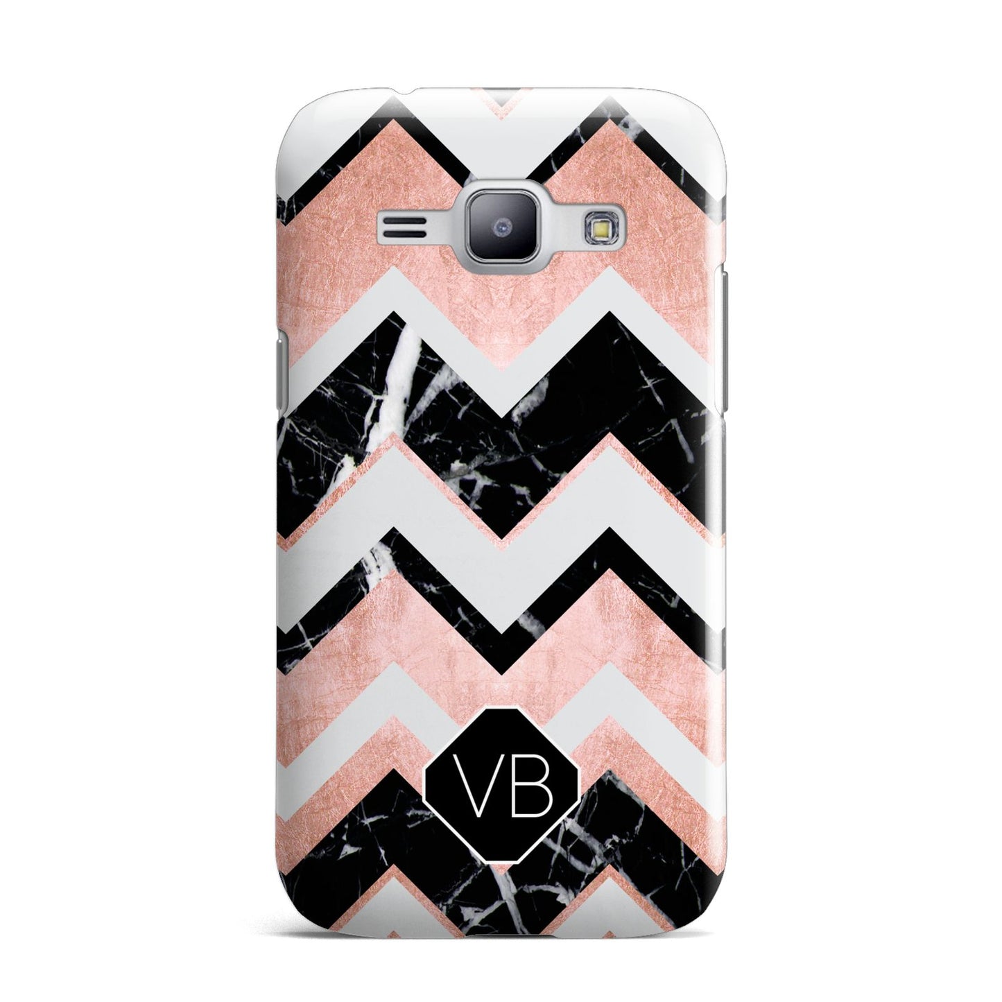 Personalised Chevron Marbled Initials Samsung Galaxy J1 2015 Case