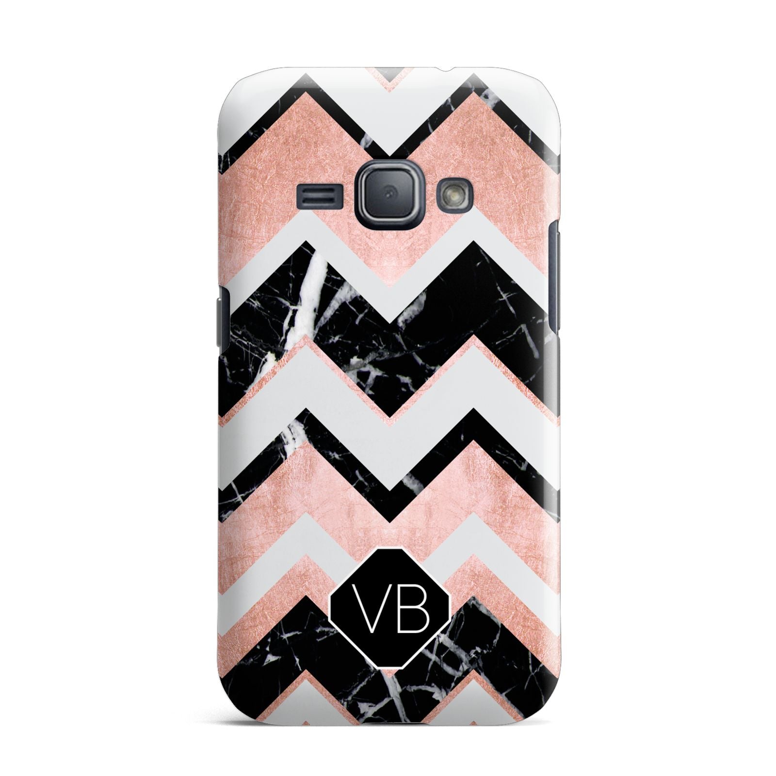 Personalised Chevron Marbled Initials Samsung Galaxy J1 2016 Case