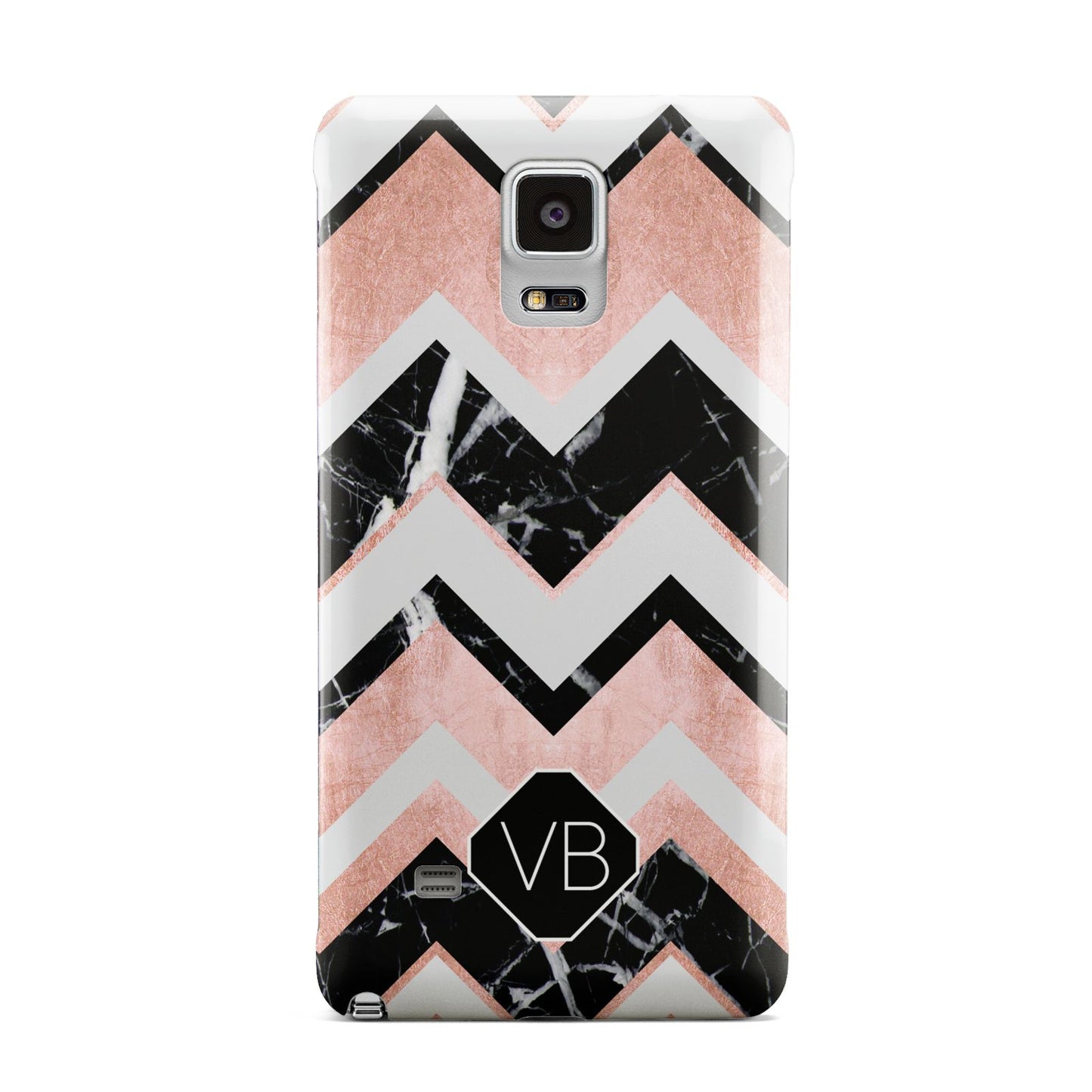 Personalised Chevron Marbled Initials Samsung Galaxy Note 4 Case