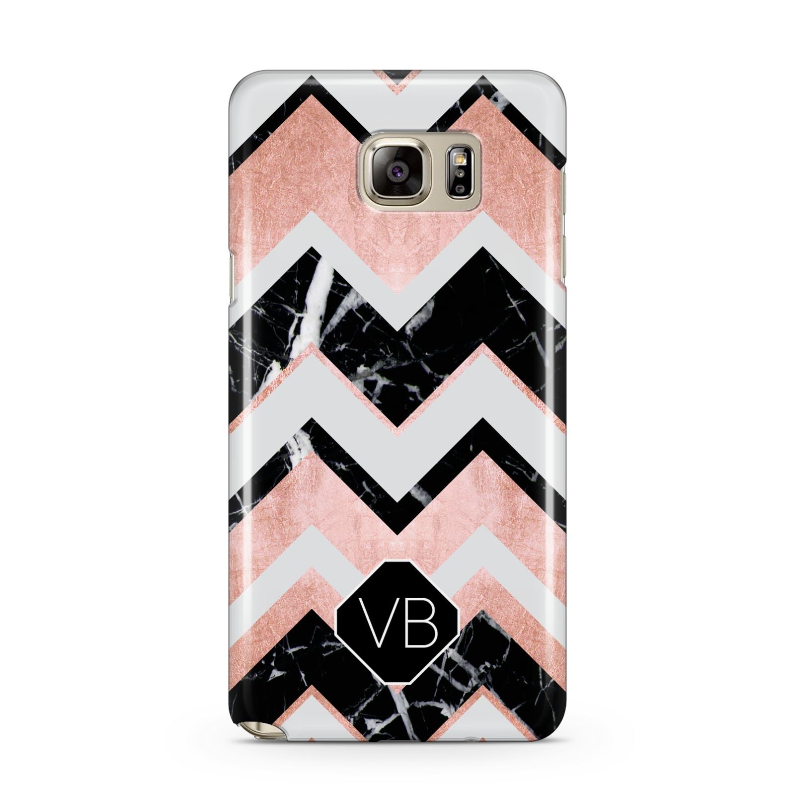 Personalised Chevron Marbled Initials Samsung Galaxy Note 5 Case