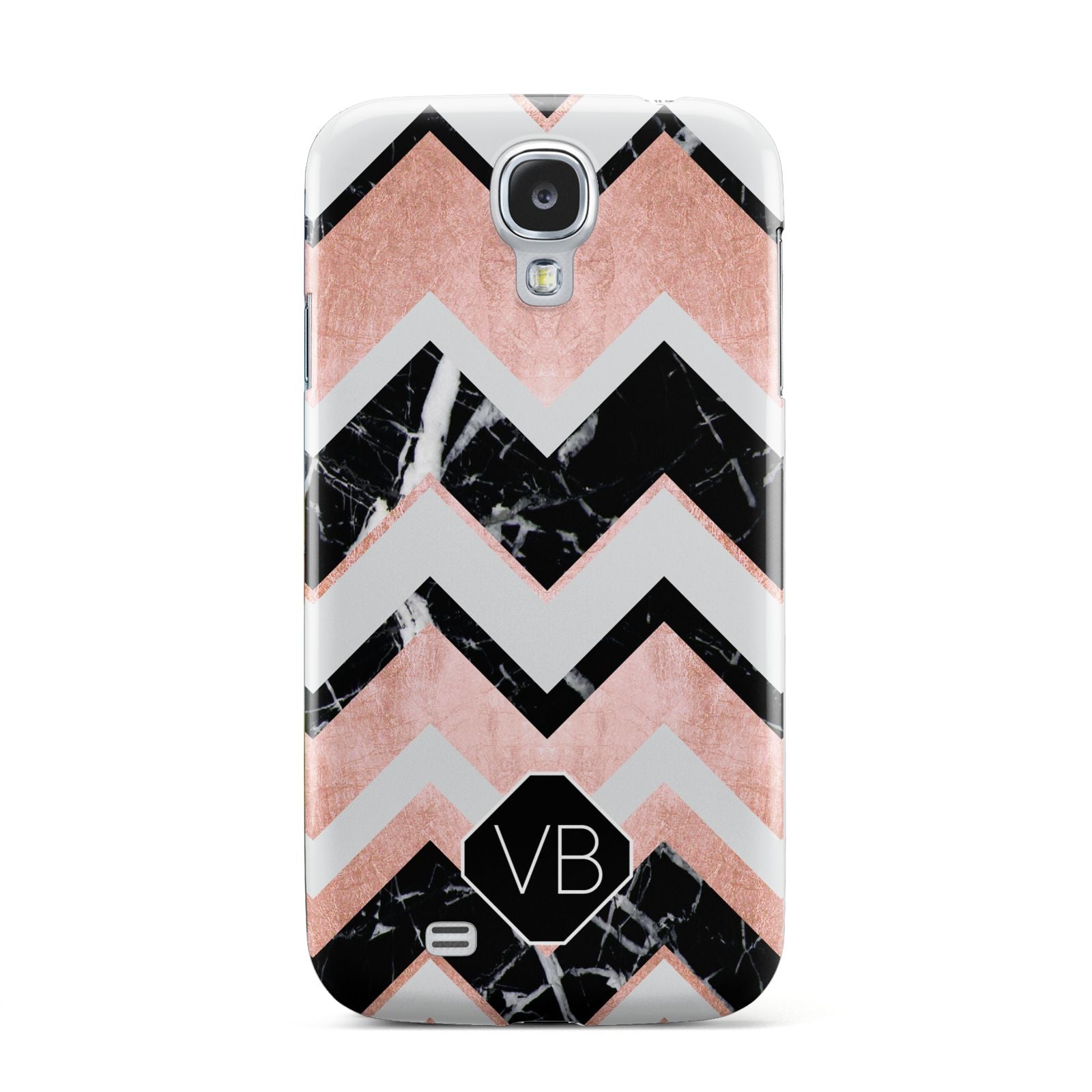 Personalised Chevron Marbled Initials Samsung Galaxy S4 Case