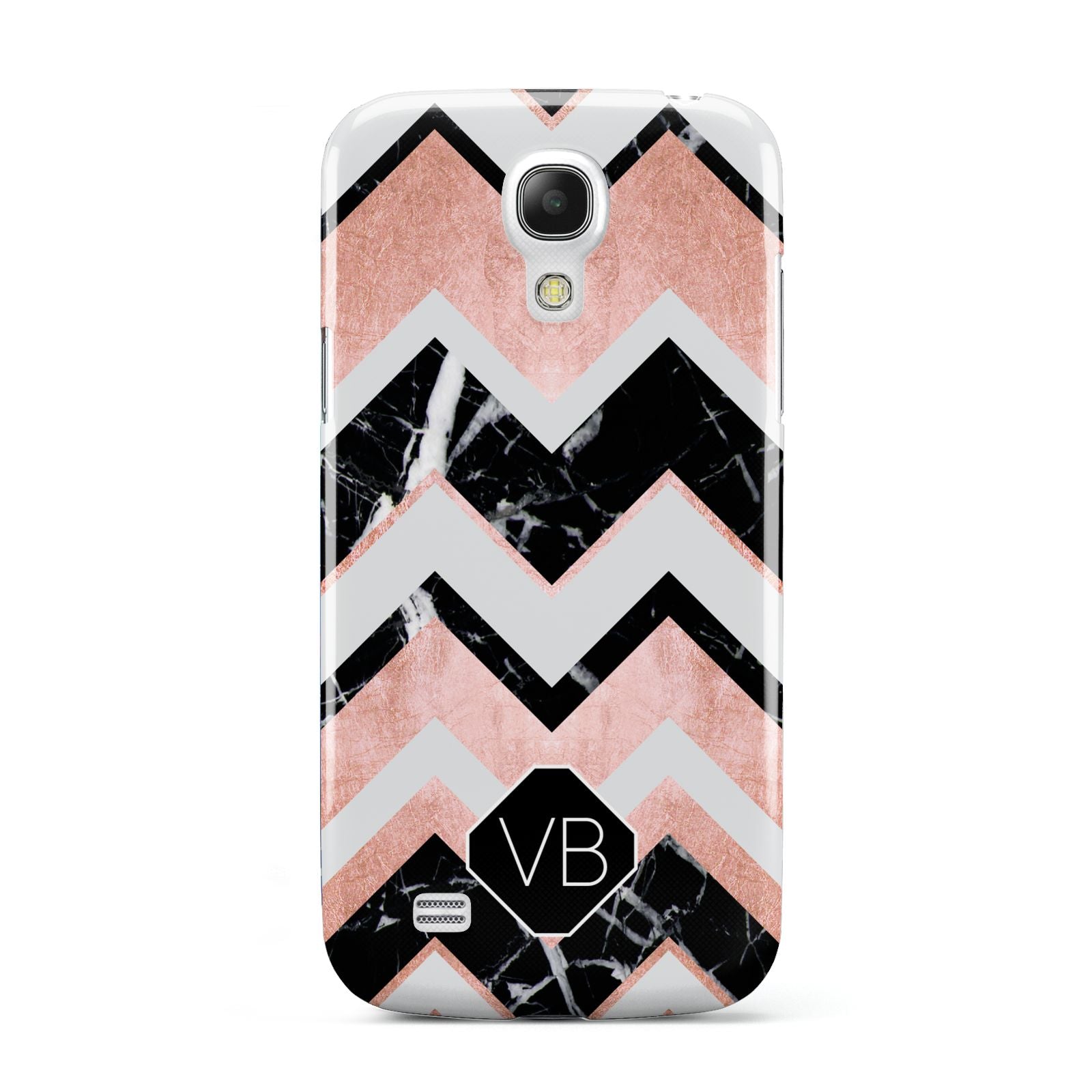 Personalised Chevron Marbled Initials Samsung Galaxy S4 Mini Case
