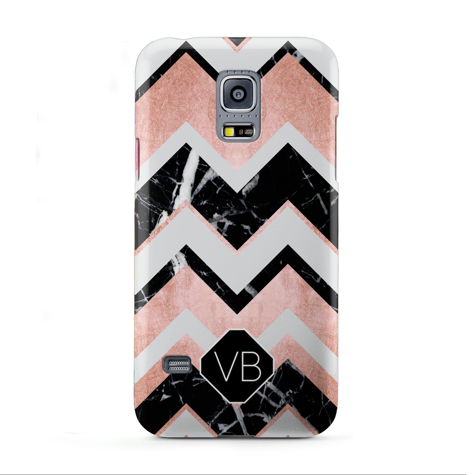 Personalised Chevron Marbled Initials Samsung Galaxy S5 Mini Case