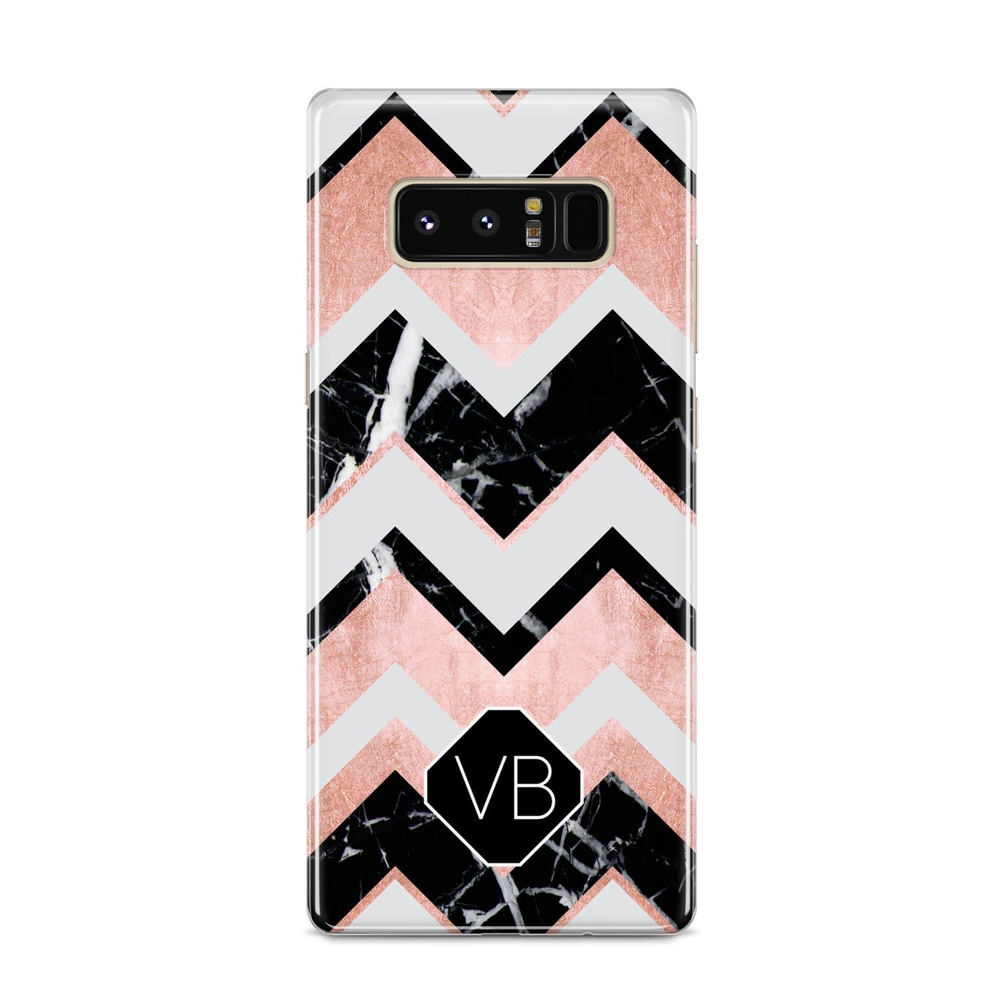 Personalised Chevron Marbled Initials Samsung Galaxy S8 Case