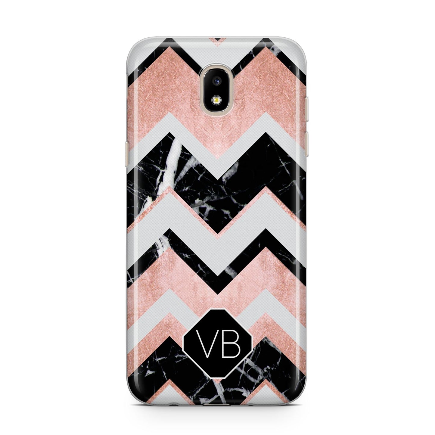 Personalised Chevron Marbled Initials Samsung J5 2017 Case