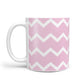 Personalised Chevron Pink 10oz Mug Alternative Image 1