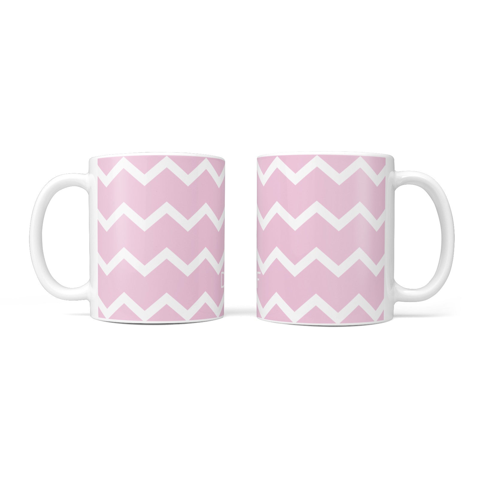 Personalised Chevron Pink 10oz Mug Alternative Image 3