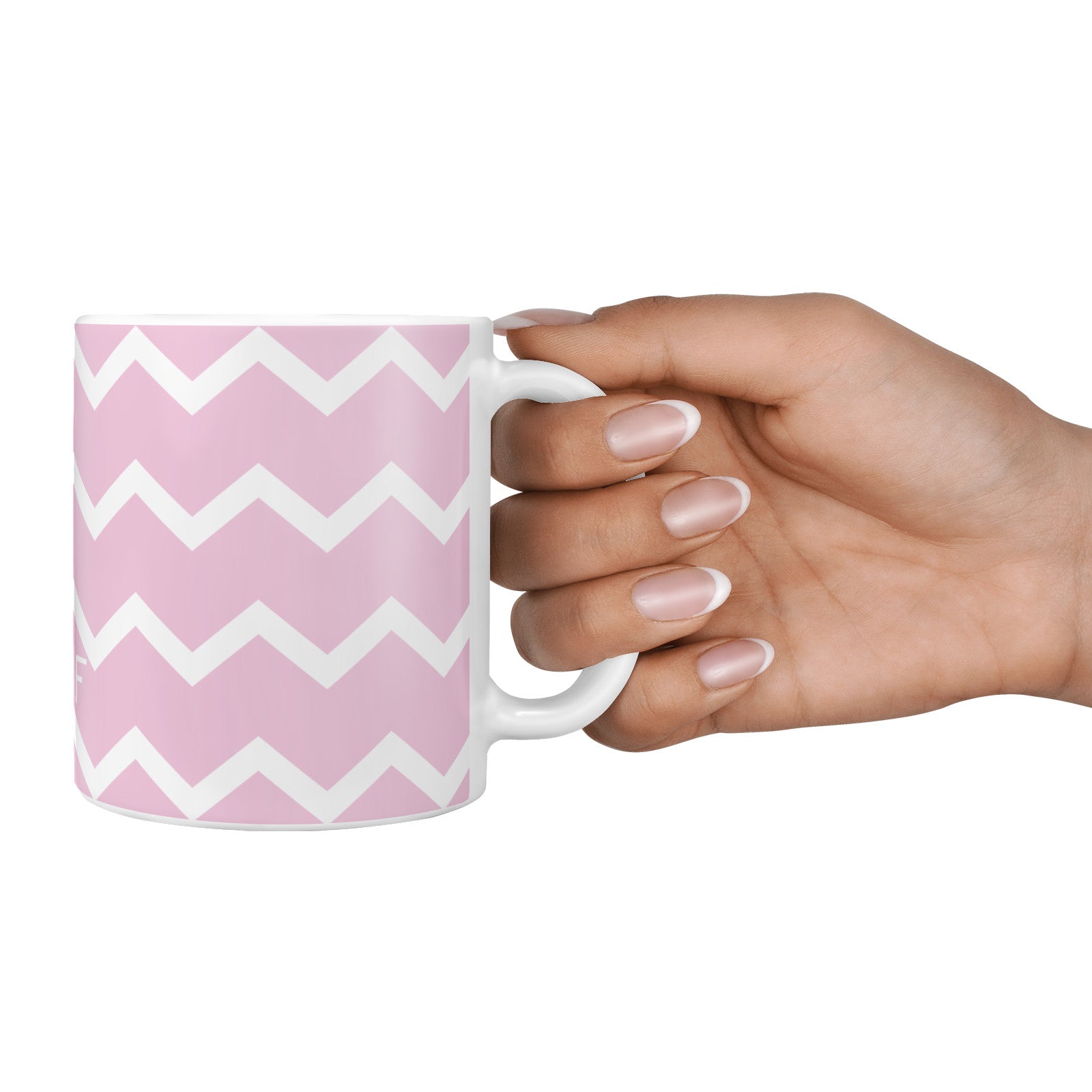 Personalised Chevron Pink 10oz Mug Alternative Image 4