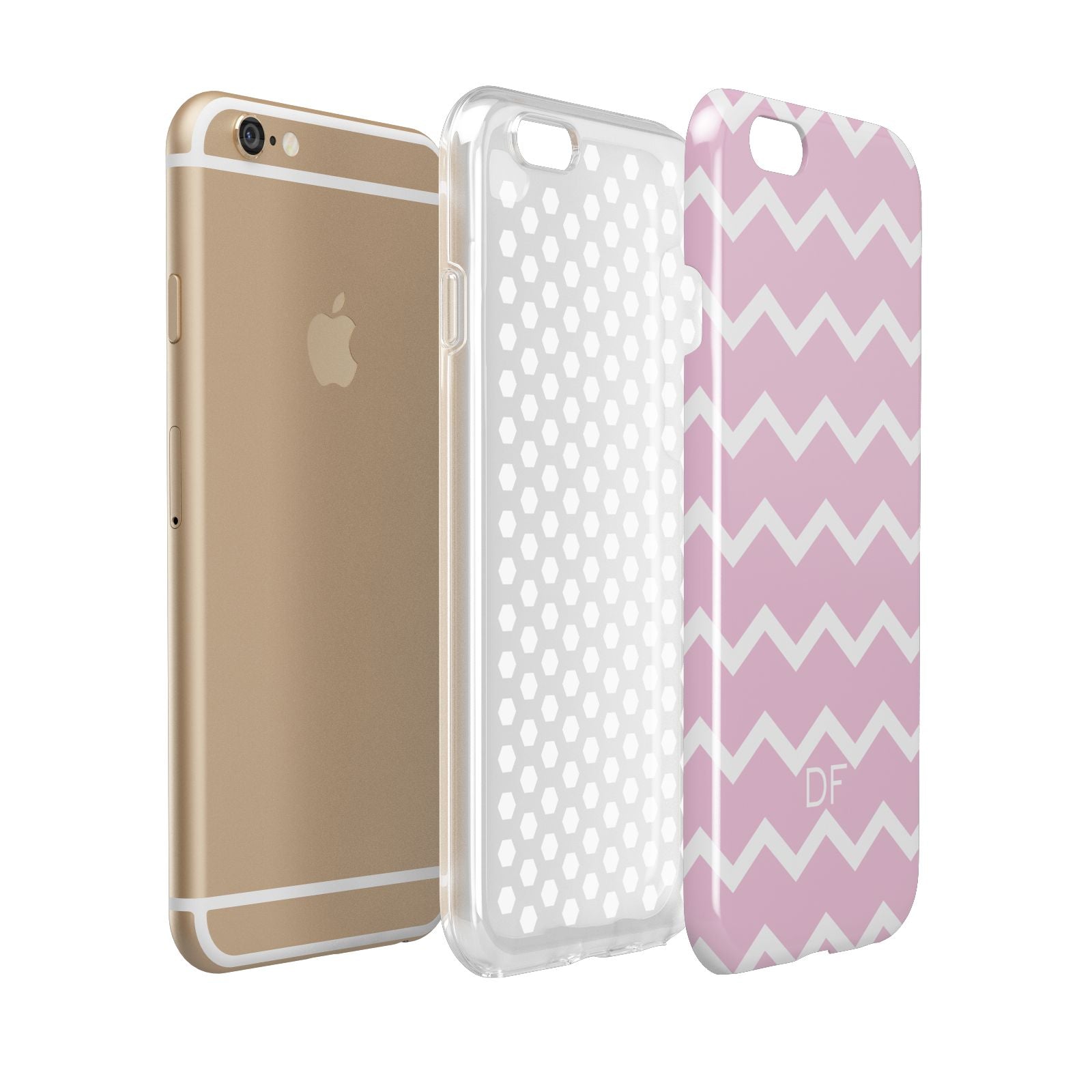 Personalised Chevron Pink Apple iPhone 6 3D Tough Case Expanded view