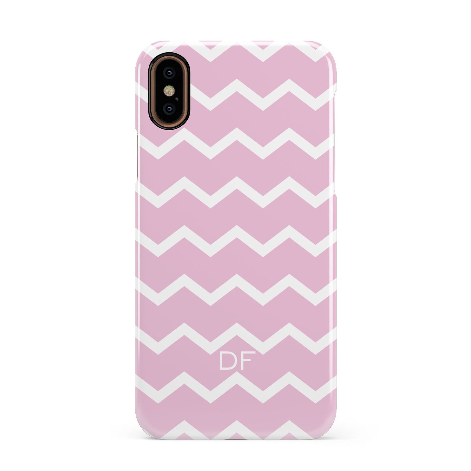 Personalised Chevron Pink Apple iPhone XS 3D Snap Case