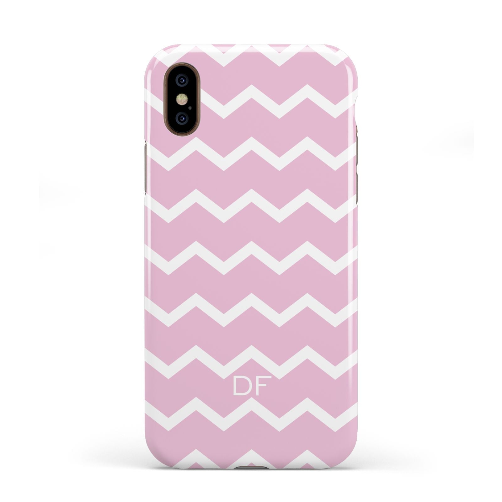 Personalised Chevron Pink Apple iPhone XS 3D Tough