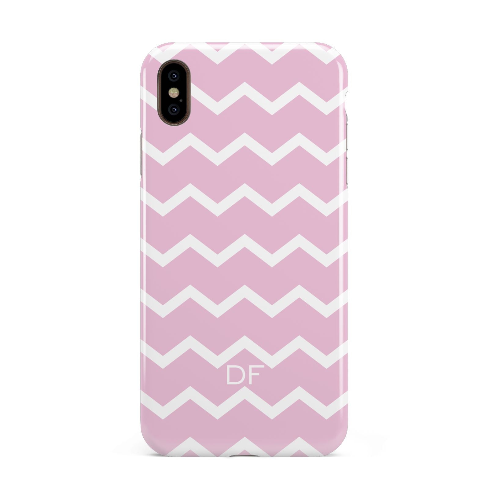 Personalised Chevron Pink Apple iPhone Xs Max 3D Tough Case