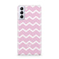 Personalised Chevron Pink Samsung S21 Plus Case