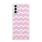 Personalised Chevron Pink Samsung S21 Plus Phone Case
