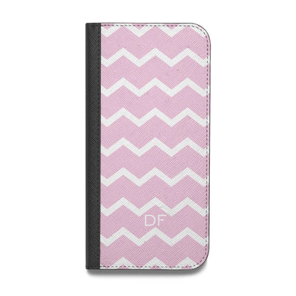 Personalised Chevron Pink Vegan Leather Flip Samsung Case