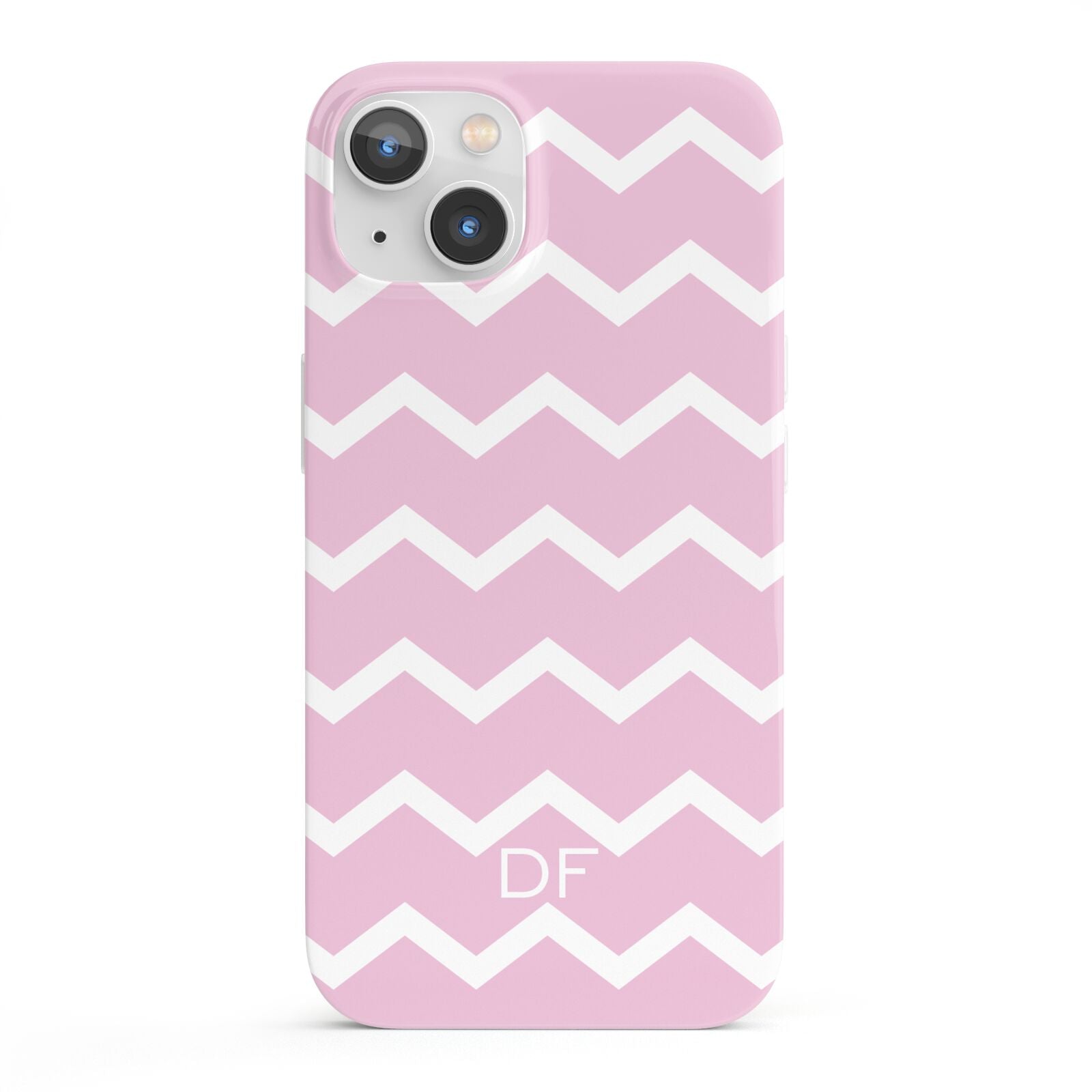Personalised Chevron Pink iPhone 13 Full Wrap 3D Snap Case