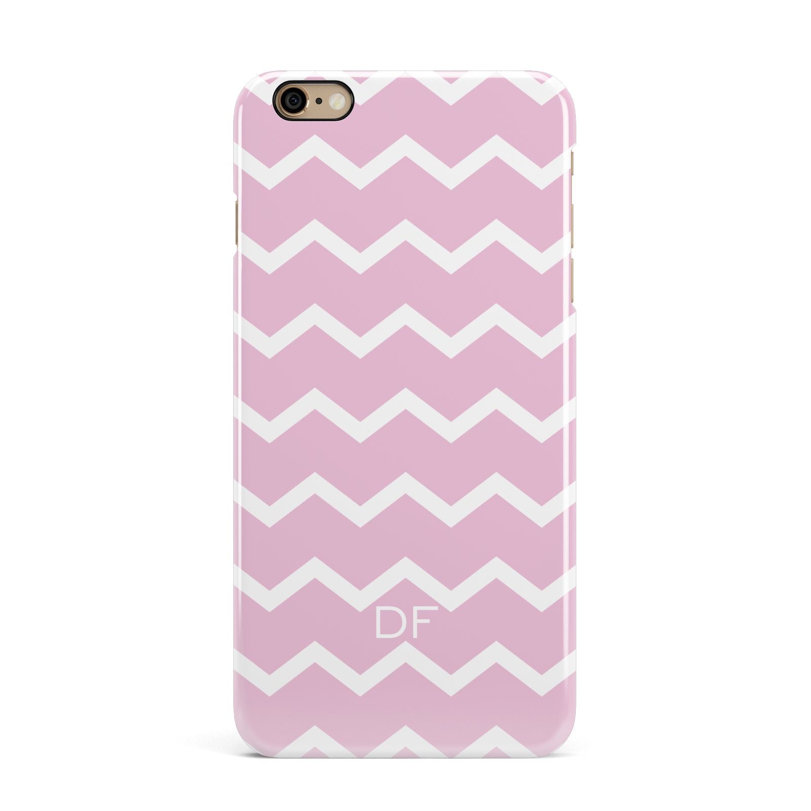 Personalised Chevron Pink iPhone 6 Plus 3D Snap Case on Gold Phone