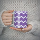 Personalised Chevron Purple 10oz Mug Alternative Image 5