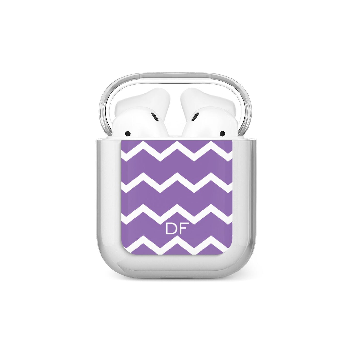 Personalised Chevron Purple AirPods Case