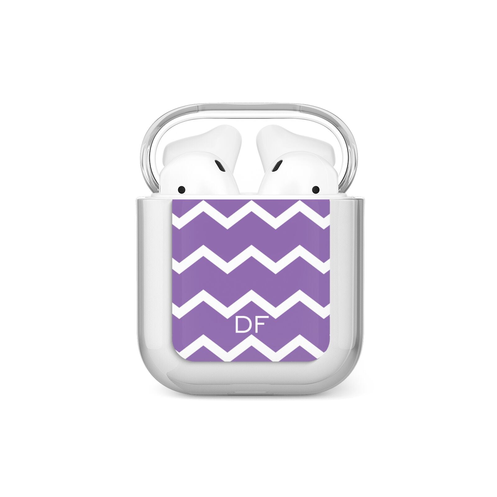 Personalised Chevron Purple AirPods Case