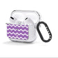 Personalised Chevron Purple AirPods Clear Case 3rd Gen Side Image